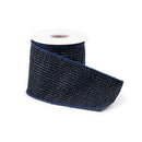 Melrose Navy Blue Woven Wired Ribbon (Set of 2)