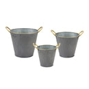 Melrose Metal Aztec Pail Planter Set of 3 Planter