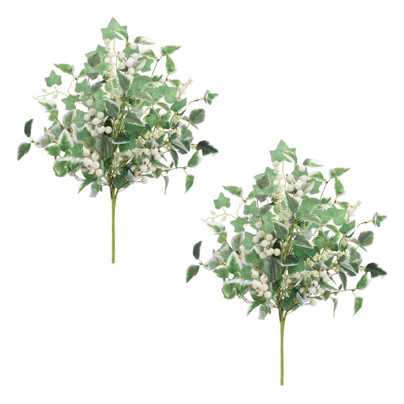 Melrose Mixed Ivy Foliage Berry Bush (Set of 2)