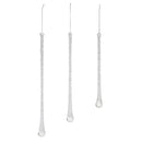 Melrose Clear Beaded Glass Icicle Drop Ornament (Set of 6)