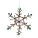 Melrose Jeweled Tinsel Snowflake Ornament (Set of 12)