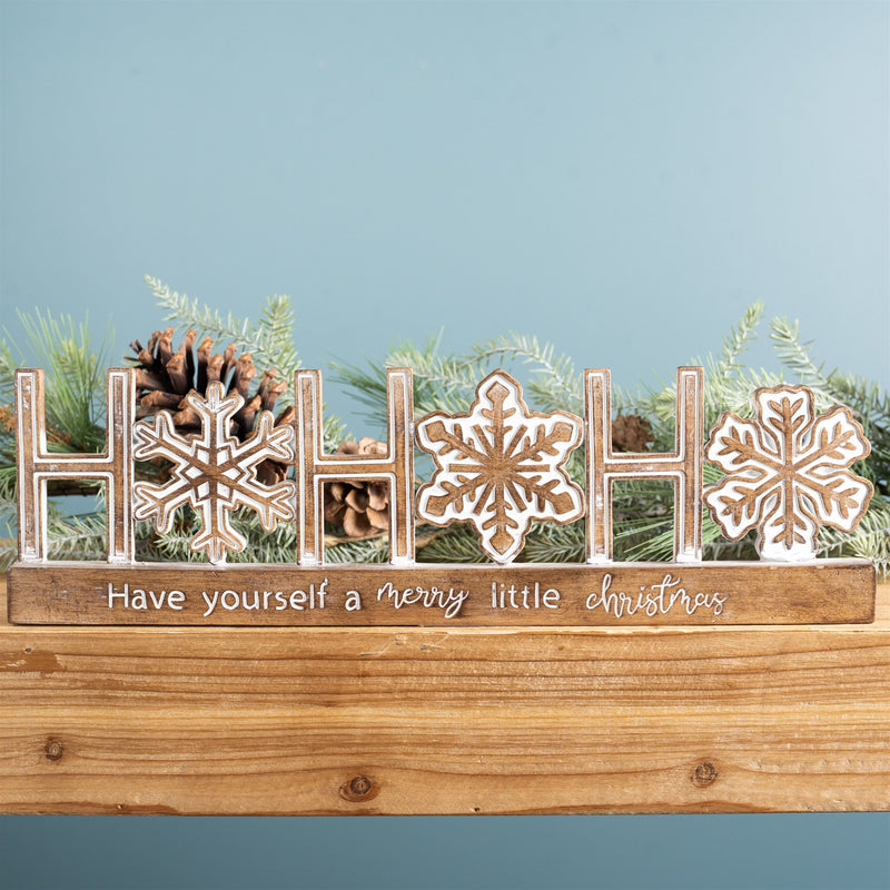Melrose Ho Ho Ho Tabletop Sentiment Sign (Set of 2)