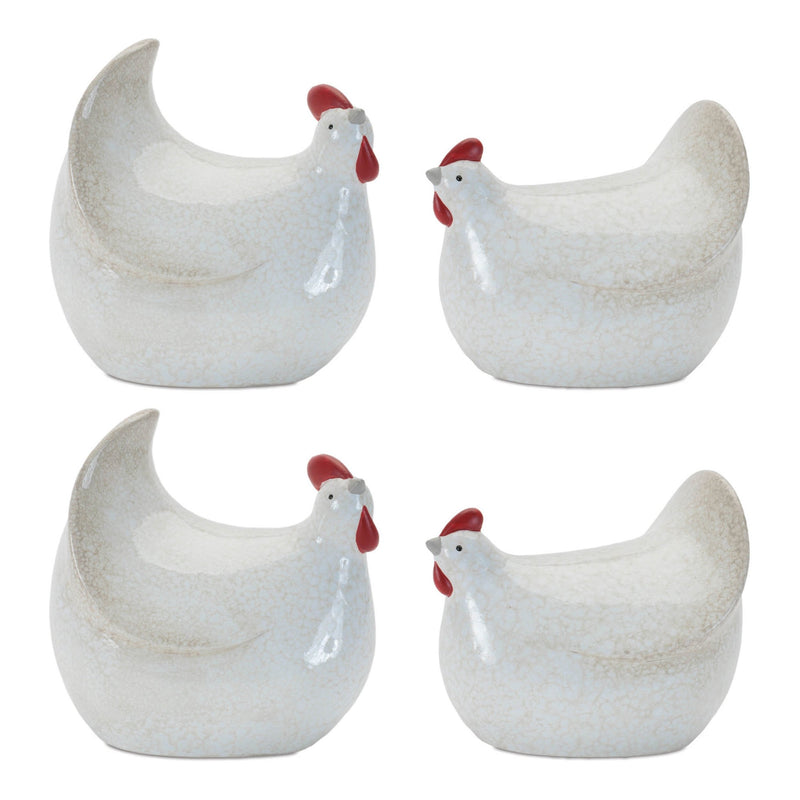Melrose Terra Cotta Chicken Decor (Set of 4)