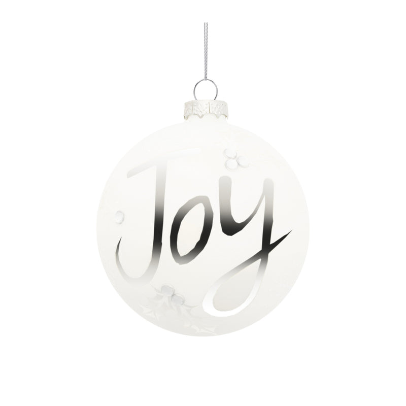 Melrose Frosted Glass Joy Ornament (Set of 6)