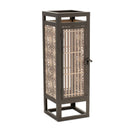 Melrose Cut Out Wood Candle Holder with Iron Frame 15"H