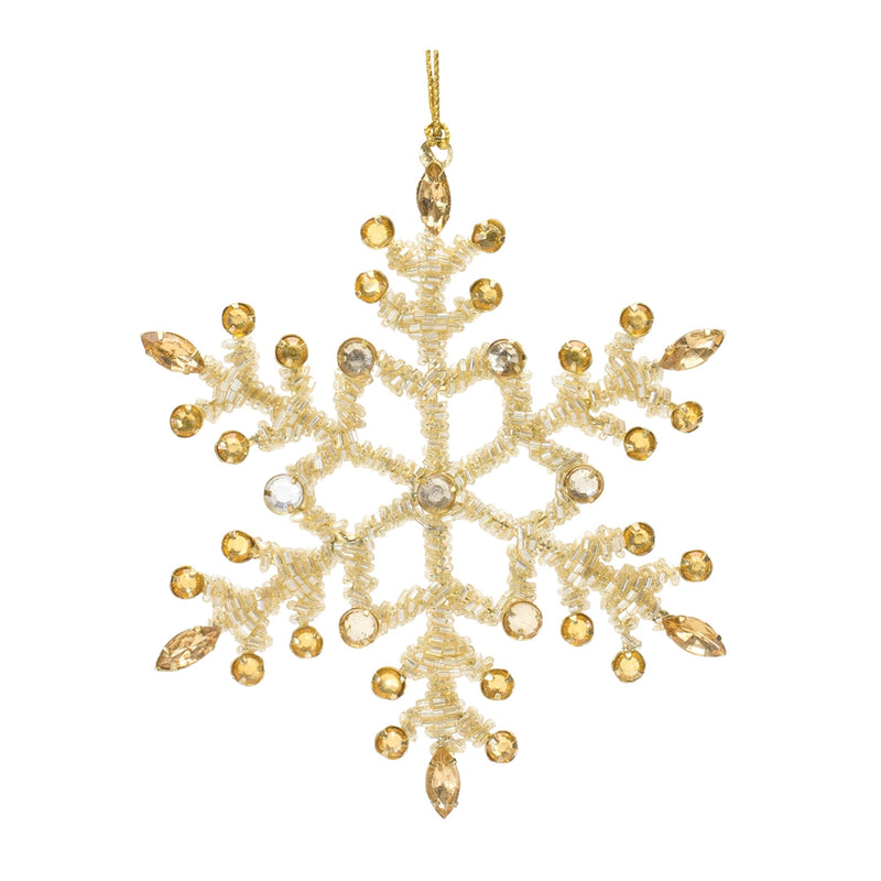 Jeweled Metal Snowflake Ornament (Set of 12)