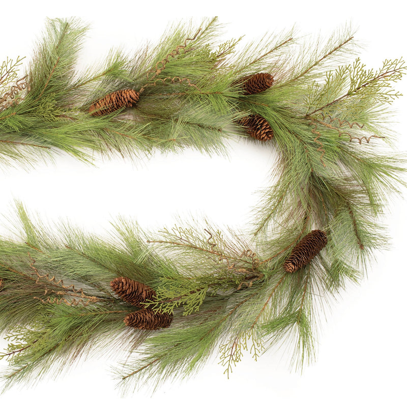 Melrose Long Needle Pine and Pinecone Garland 6'L