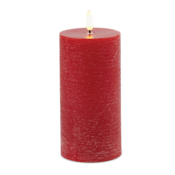 Melrose FIA Wick Red Pillar Candle (Set of 2)
