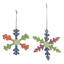 Melrose Wood Snowflake Ornament (Set of 6)