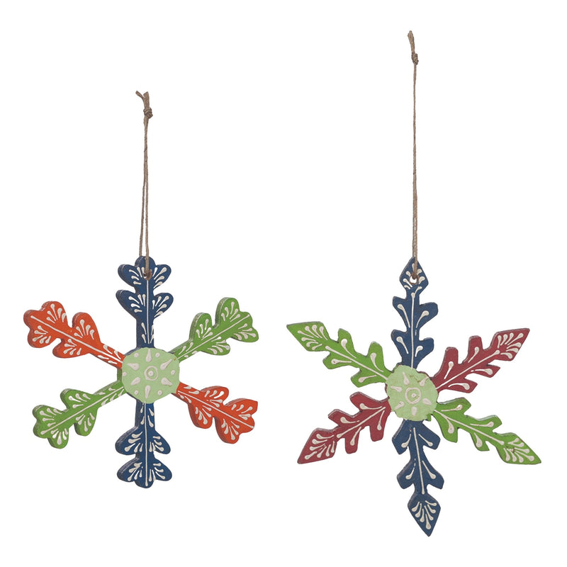 Melrose Wood Snowflake Ornament (Set of 6)