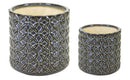 Melrose Geometric Pattern Ceramic Pot Set of 2 Planter
