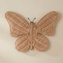 Melrose Woven Rattan Butterfly Wall Accent 18"L, Modern, Metal