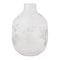 Melrose White Frosted Glass Vase with Floral Etching