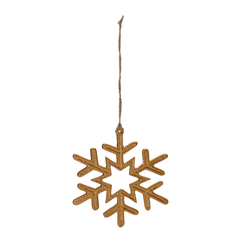 Melrose Gold Metal Snowflake Ornament (Set of 12)