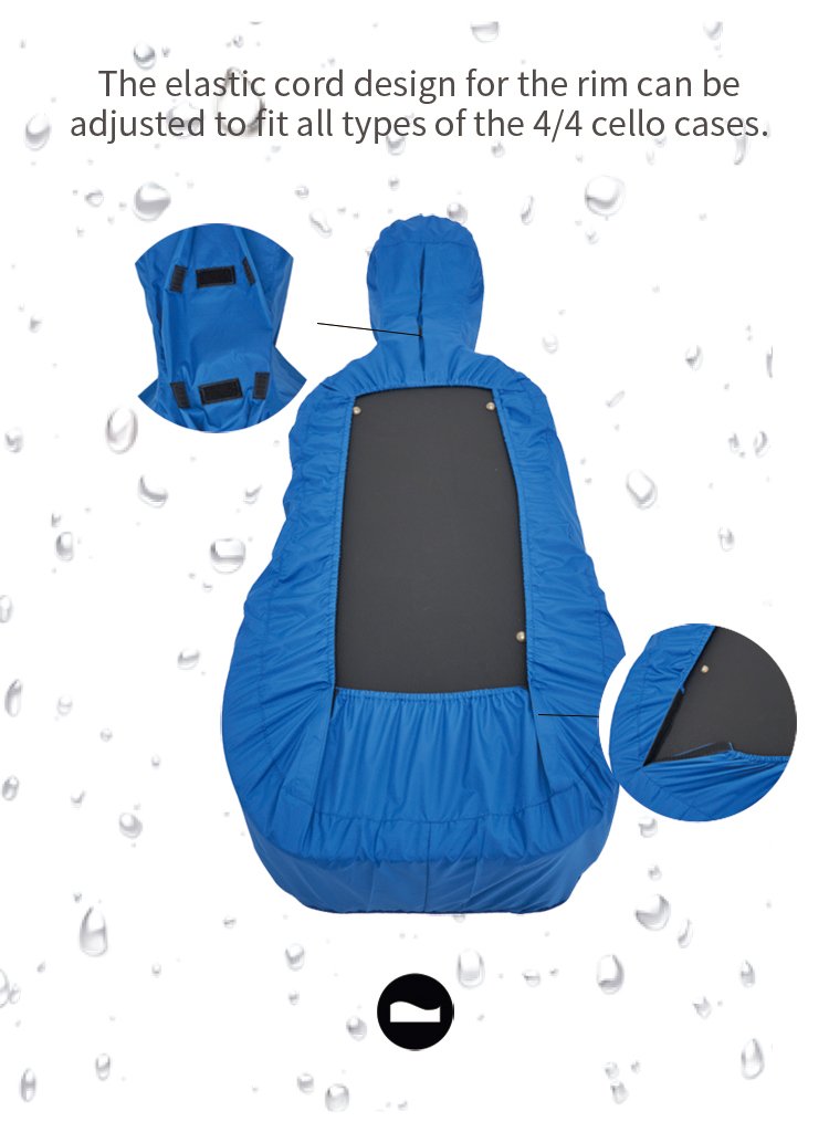 Pedi Cello Case Raincoat – Black, Waterproof Cover with Storage Pouch