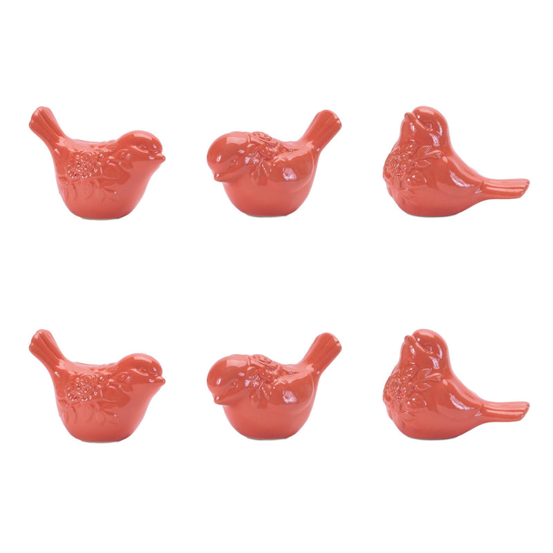 Melrose Ceramic Floral Bird Figurine (Set of 6)