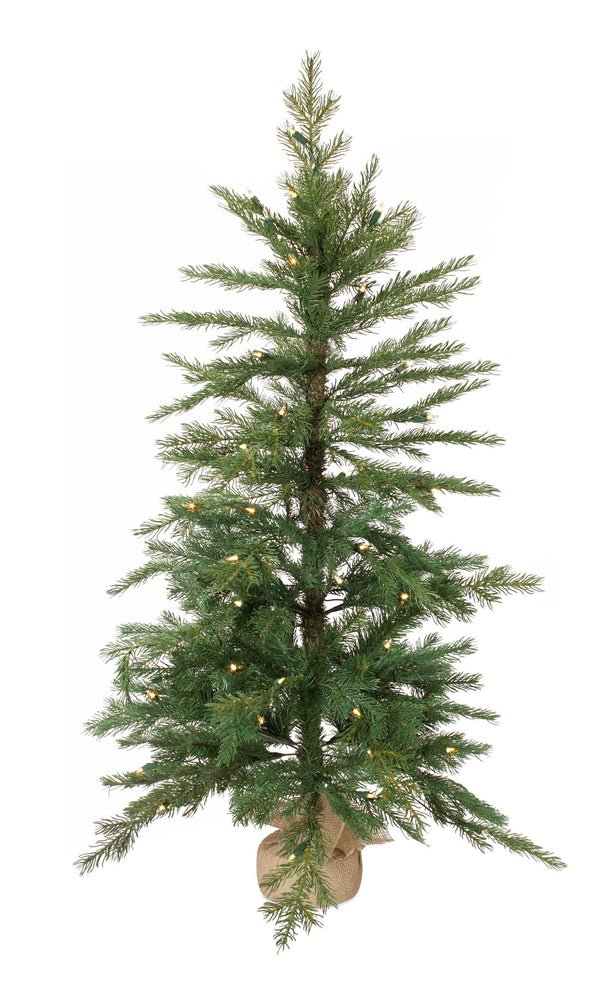 Melrose LED Pine Tree with Burlap Bag Base 4'H