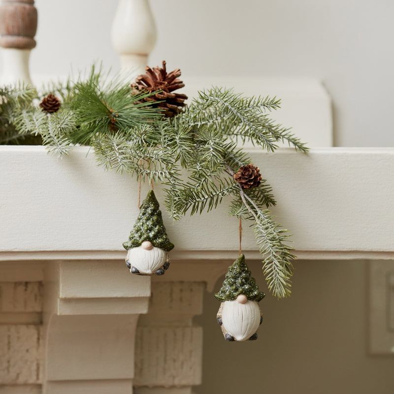 Melrose Terra Cotta Gnome with Pine Tree Hat Ornament (Set of 6)