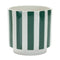 Melrose Green and White Striped Planter Set of 2 Planter, Dolomite