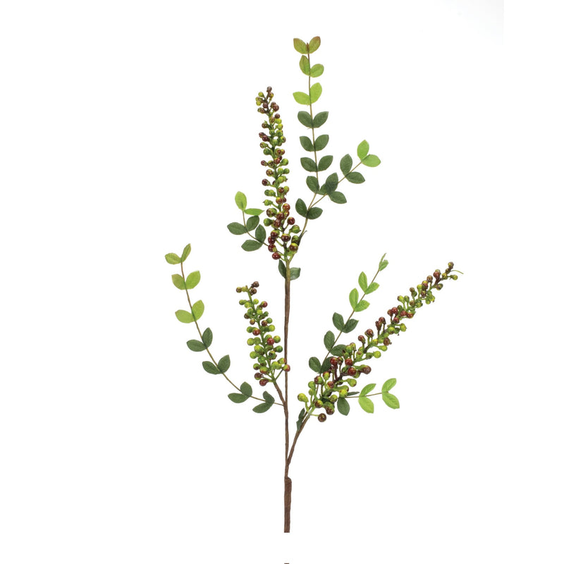 Melrose Variegated Red Berry Foliage Spray (Set of 6)