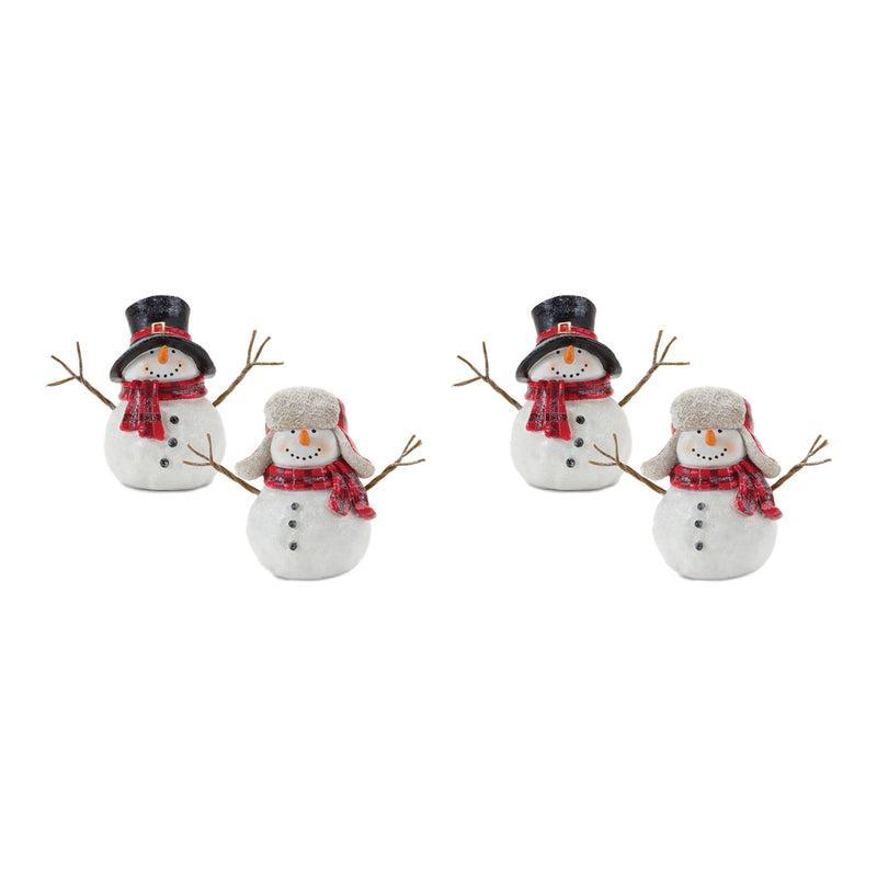 Melrose Snowman with Scarf Figurine (Set of 4)