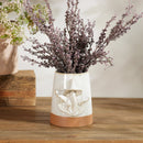 Melrose Tapered Porecelain Planter with Mushrooms Set of 2 Planter, Porcelain