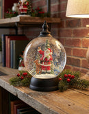 Melrose LED Snow Globe Ball with Santa and Deer Figure 9.25"D
