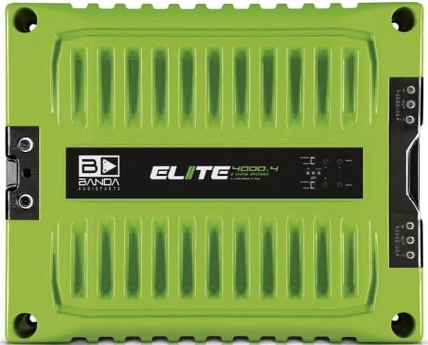 BANDA Elite 4000.4 4‑Channel 4×1200W Car Amplifier – Green