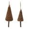 Melrose Wood Beaded Pine Tree Ornament (Set of 4)
