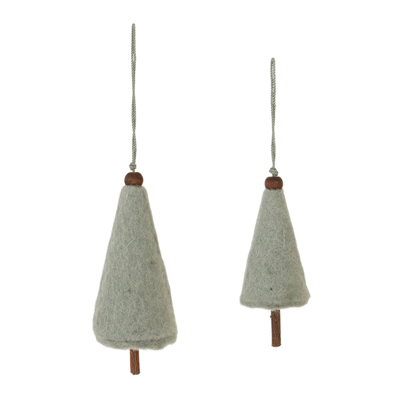 Melrose Felt Wool Pine Tree Ornament (Set of 8)