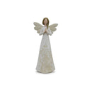 Melrose Beige Floral Etched Angel Figurine (Set of 3) Multicolor
