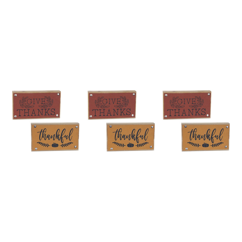Melrose Thankful Harvest Sign (Set of 6)