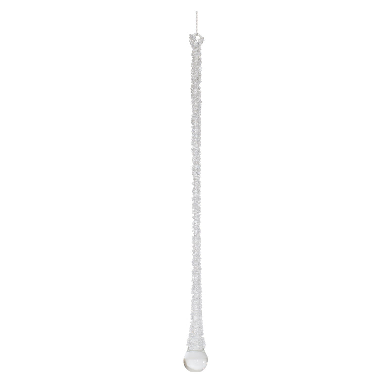 Melrose Clear Beaded Glass Icicle Drop Ornament (Set of 6)
