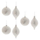 Melrose Ivory Wavy Glass Ornament (Set of 6)