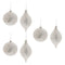 Melrose Ivory Wavy Glass Ornament (Set of 6)