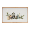 Melrose Wood Framed Winter Village Mantlescape Print 19"L