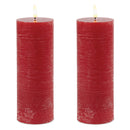 Melrose FIA Wick Red Pillar Candle (Set of 2)