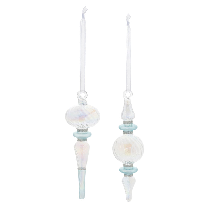 Melrose Iridescent Finial Drop Ornament (Set of 12)