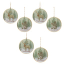 Melrose Woodland Christmas Sentiment Disc Ornament (Set of 6)