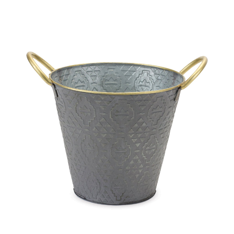 Melrose Metal Aztec Pail Planter Set of 3 Planter