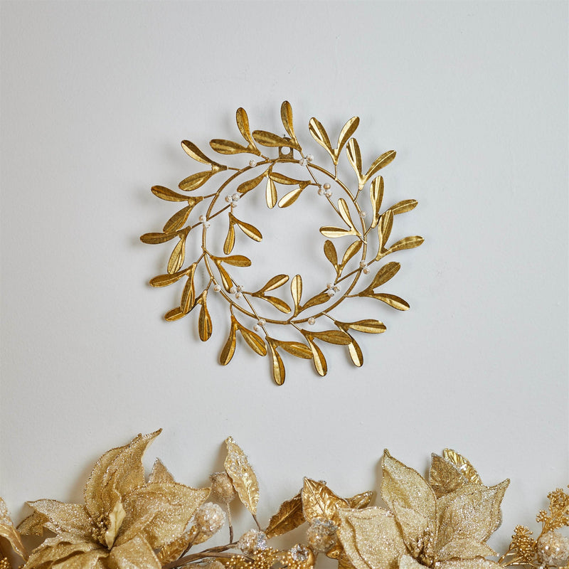 Melrose Metal Mistletoe Wreath Decor 12"D