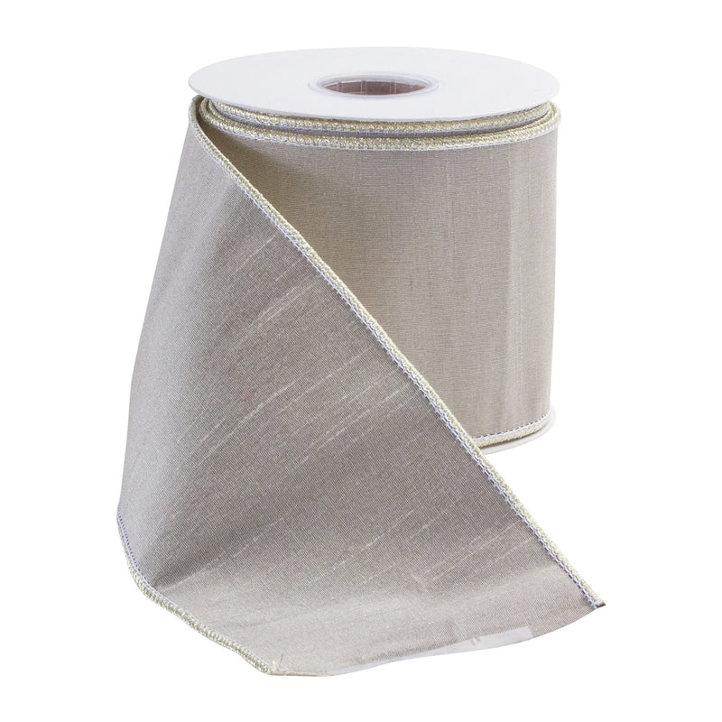 Melrose Beige Holiday Ribbon 4" x 10 yds.
