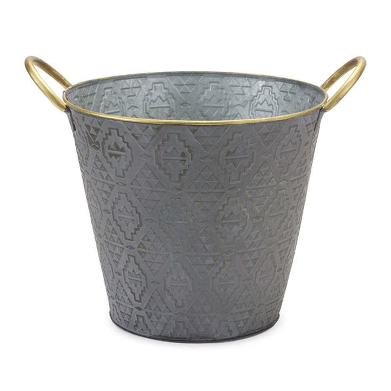 Melrose Metal Aztec Pail Planter Set of 3 Planter