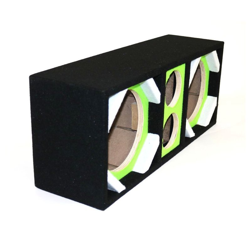 DEEJAY LED 8" Dual Woofer & Tweeter Empty Chuchera Speaker Enclosure – Green