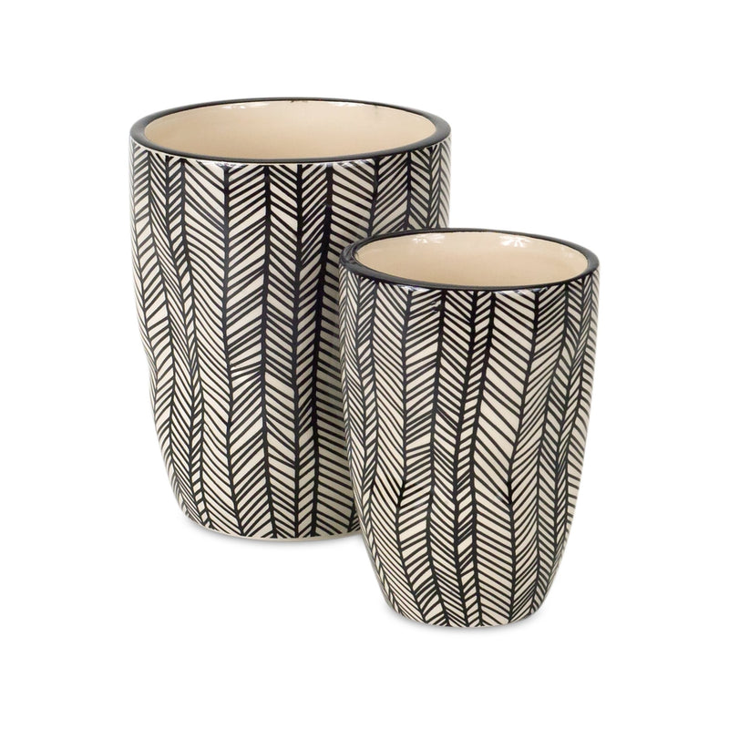 Melrose Wavy Patterned Planter or Vase Set of 6 Planter, Wavy Patterned