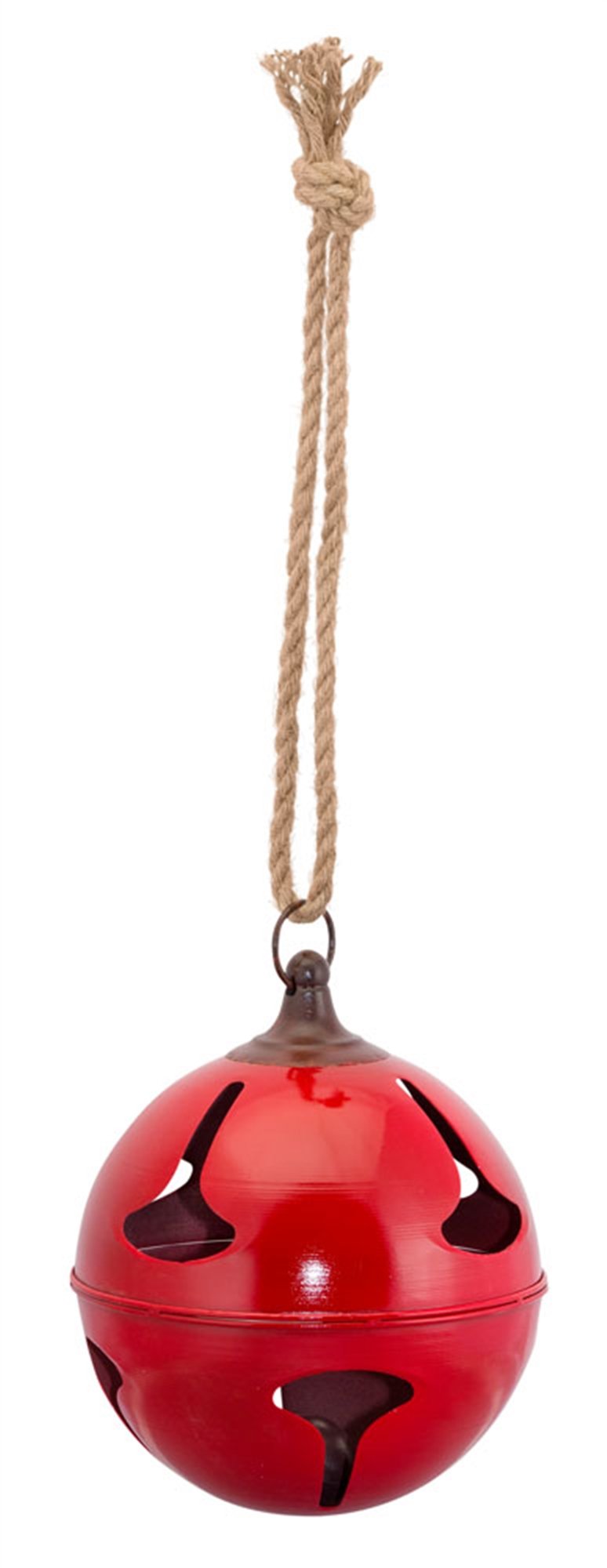 Red Metal Sleigh Bell with Jute Hanger (Set of 2)