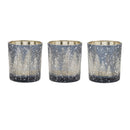 Melrose Navy Pine Tree Glass Votive Holder (Set of 3)