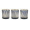 Melrose Navy Pine Tree Glass Votive Holder (Set of 3)