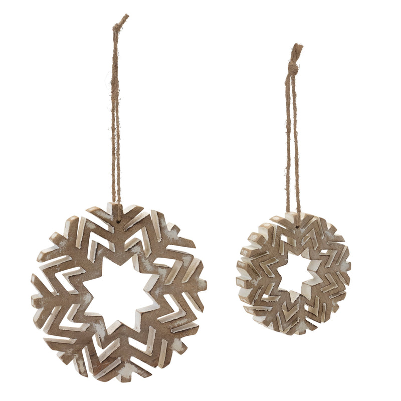 Cut-Out Wood Snowflake Ornament (Set of 12)