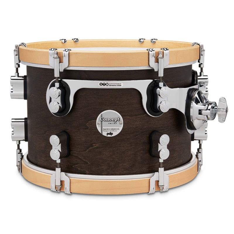 PDP Concept Classic 8x12" Mounted Tom – Walnut Stain with Natural Hoops